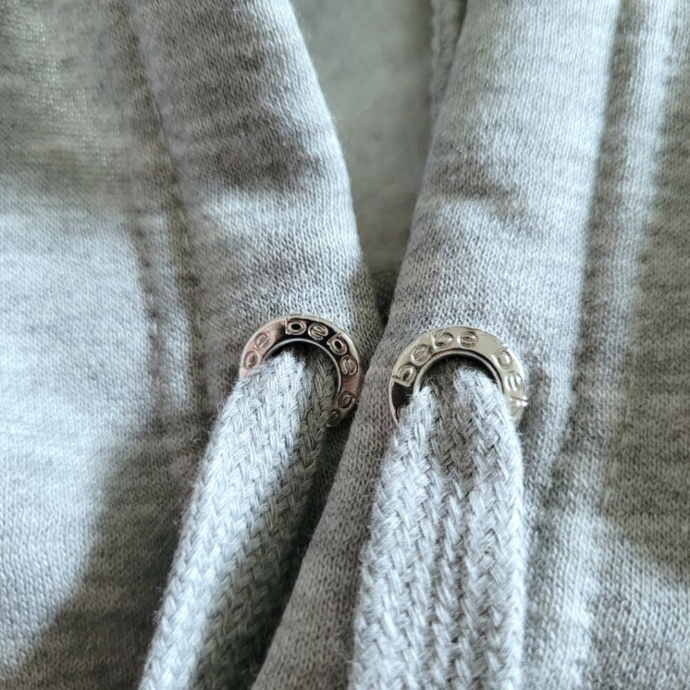 bebe Sport⛹️ Heather Gray Rhinestud Logo Hoodie - NWT - Picture 10 of 16